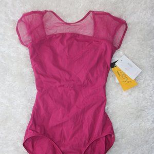 Meryl Mesh Cap Sleeve Leotard
